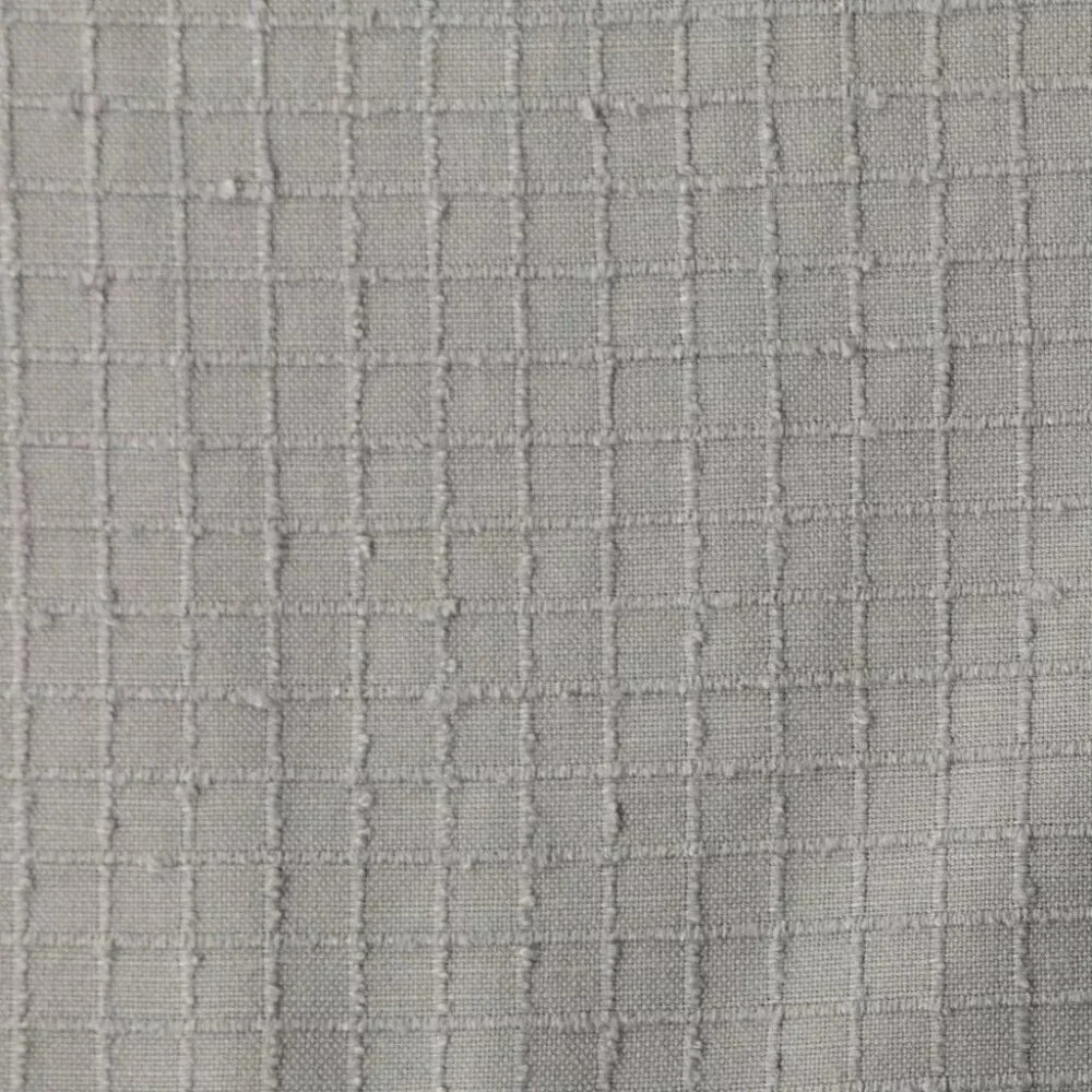 Threshold Gray Textured Plaid Single Blackout Rod Pocket Curtain Panel 50